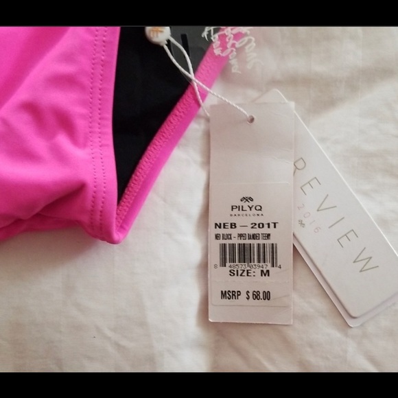 NWT Neon Pink Color Block Bikini Bottoms - Size M - Picture 4 of 6